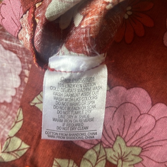 ModCloth x Princess Highway Floral Linen Top size 28 boho print - Picture 5 of 7